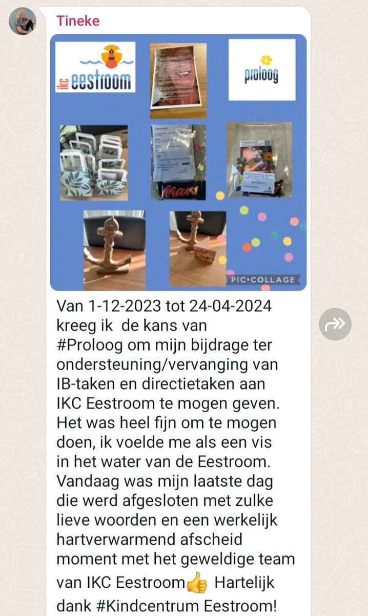 Tineke werd blij van ons en wij werden heel blij van Tineke.