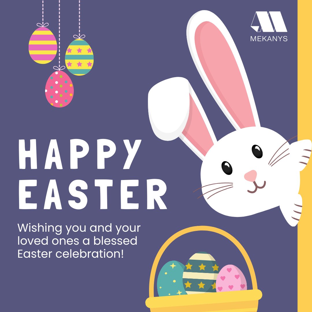 🐰 Happy Easter from all of us at Mekanys! May your day be filled with joy, hope, and the warmth of loved ones. Let's celebrate new beginnings, cherish special moments, and spread kindness wherever we go. 🫶

#EasterCelebration #MekanysFamily