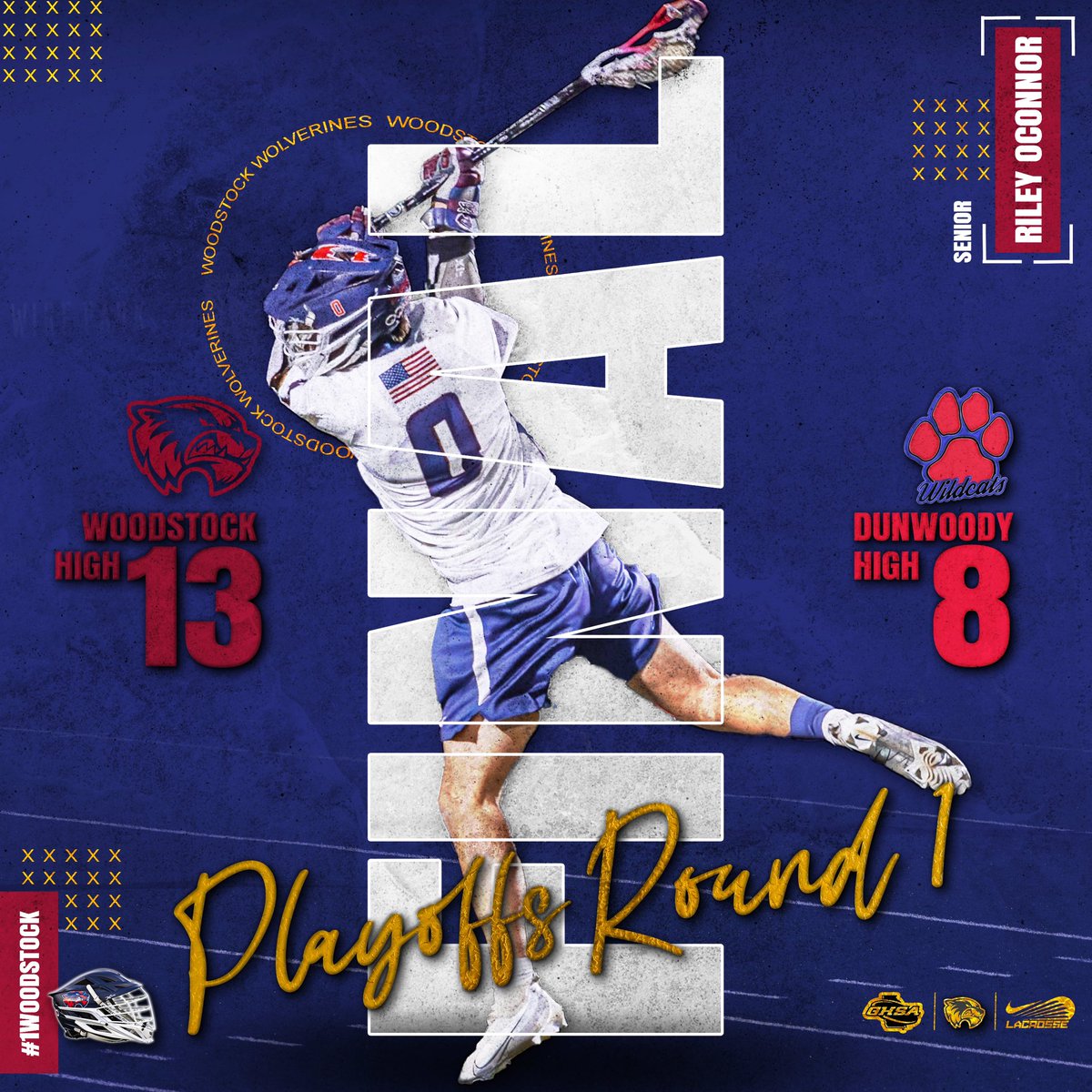 🙌 𝗩𝗜𝗖𝗧𝗢𝗥𝗬: Playoffs Round ☝️. Woodstock takes the win over @dunwoodylacrosse 13-8! SWEET 1️⃣6️⃣ here we come! . . Up next: SWEET 1️⃣6️⃣ 🏟️: Home 🆚: @nfraiderslacrosse 📅: Mar 15th 🕡: 7:30PM . . #1woodstock #whs #lax #lacrosse #lacrossedotcom #lacrossepractice #lax4life