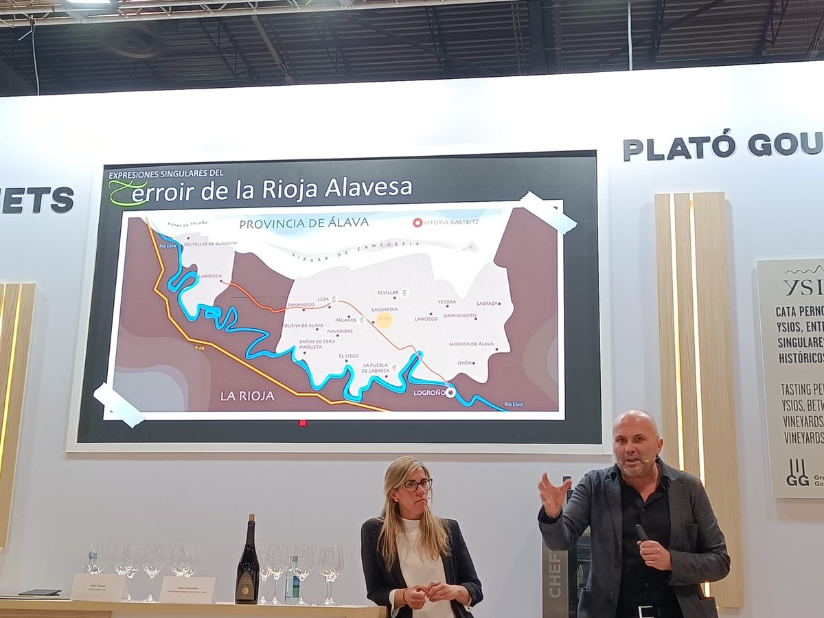 Mi_Vino's tweet photo. 🍷En la última jornada del #SalónGourmets hemos paseado "Entre viñedos singulares y viñedos históricos" con #Ysios de la mano de Clara Canals, su enóloga -reconocida como una de las 100 mejores del mundo-, y por Xabi Gorostiza, Brand Education Manager de @Pernod_RicardES ✍🏻🧐 https://t.co/srWQ6ln30W