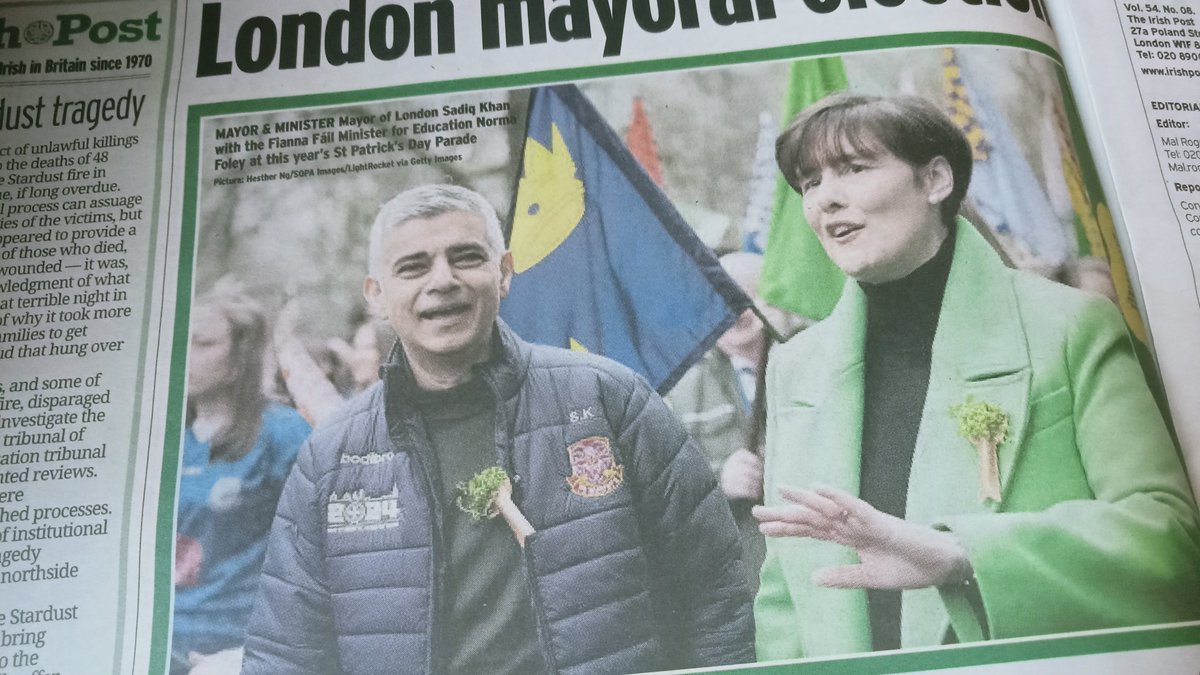 Liam Connon @labourirish advocates for Sadiq to remain as Irish Londoners preferred candidate in pending elections. Read letter @theirishpost this week!