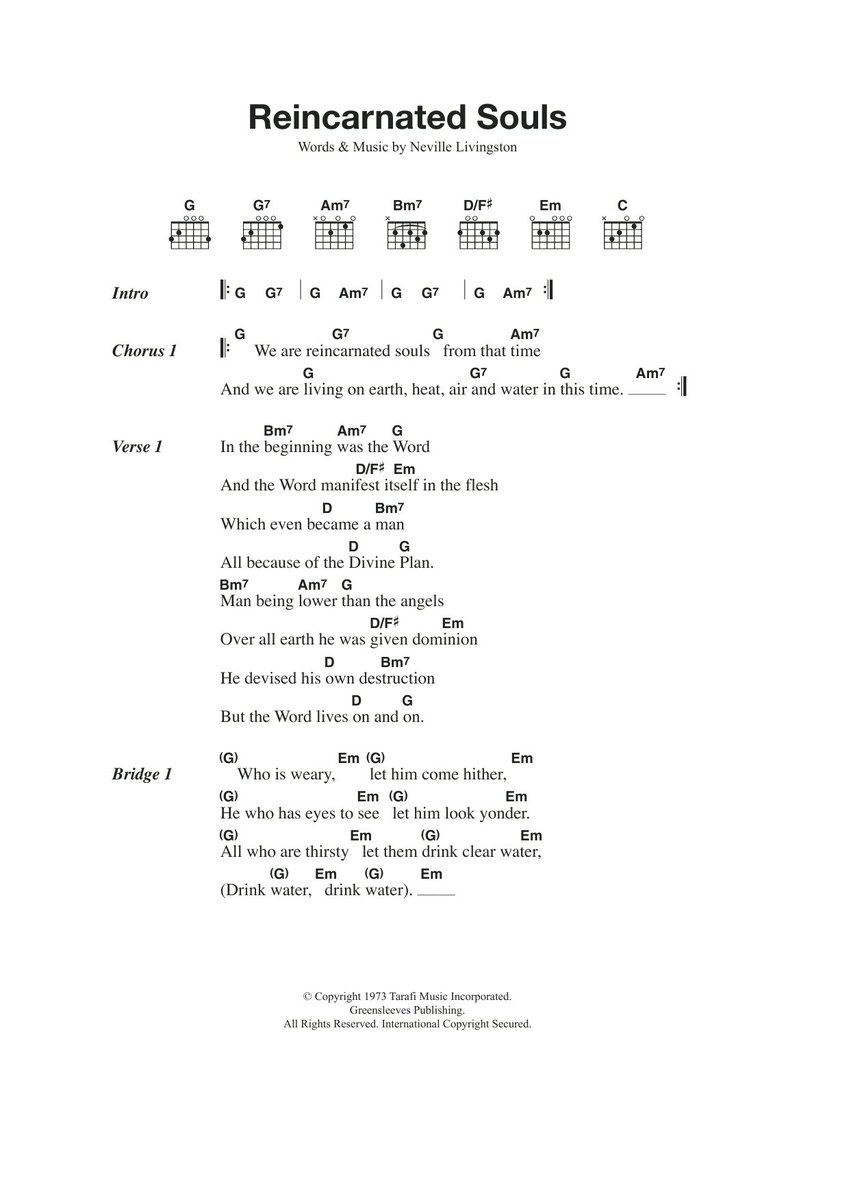 Bob Marley Reincarnated Souls Sheet Music Notes freshsheetmusic.com/bob-marley-rei… #bobmarley #reggae #reggaemusic