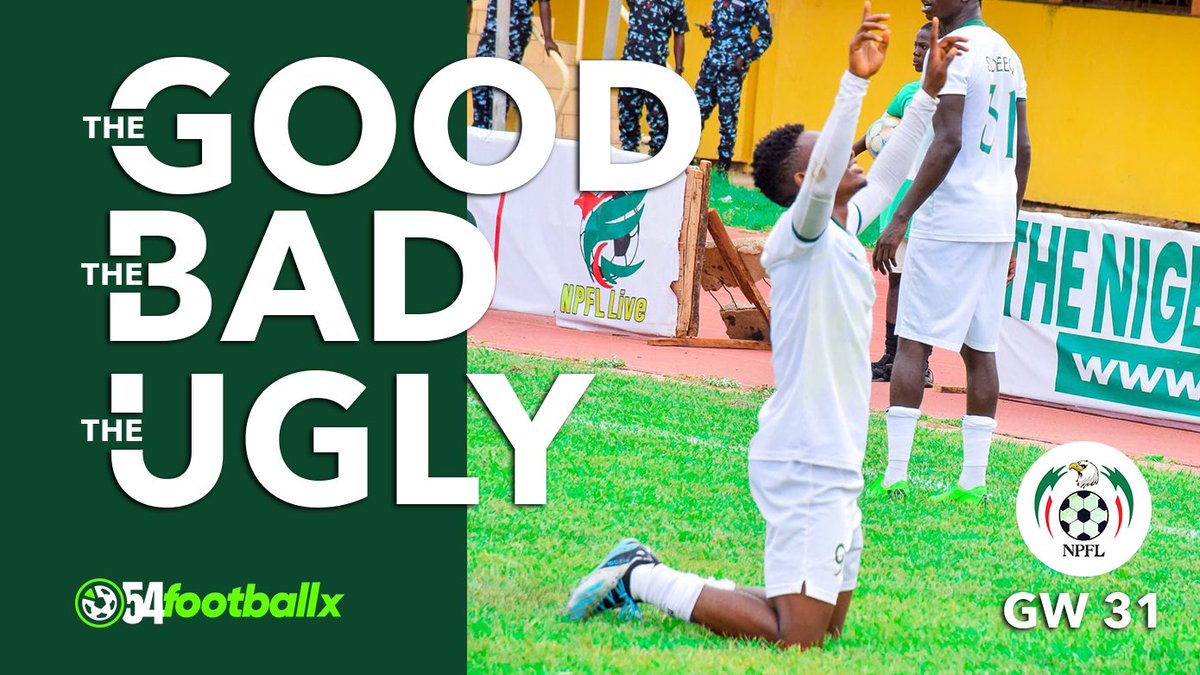 The GOOD, The BAD, The UGLY in the #NPFL24 MD31 A weekend that saw amazing goals, down to referee becoming ball boy in Owerri 😂 Here’s 54footballx compilation of The Good, Bad and ugly of MD31 in the NPFL Watch here: youtu.be/qLqV3BLObY0?si… #54footballx