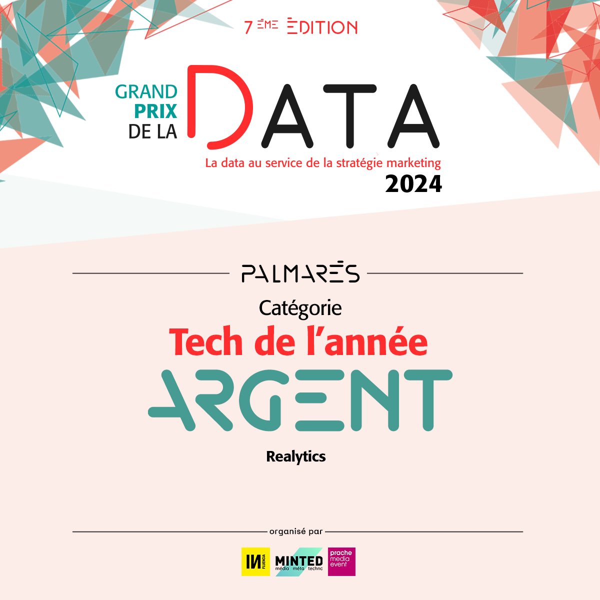 🥈 Dans la catégorie « Tech de l’année » du #GPData24, l’argent est remis à <a href="/realyticsio/">Realytics</a> !