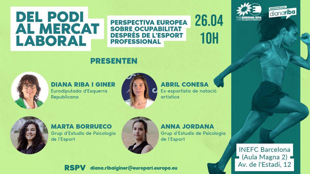 DEL PODI AL MERCAT LABORAL\ obrim debat. ❓Què passa el dia després ❓ Dades per analitzar ❓ Projectes ❓ Fortaleses A @inefcat us esperem per parlar-ne amb @DianaRibaGiner Anna Jordana Marta Borreueco Abril Conesa @GreensEFA