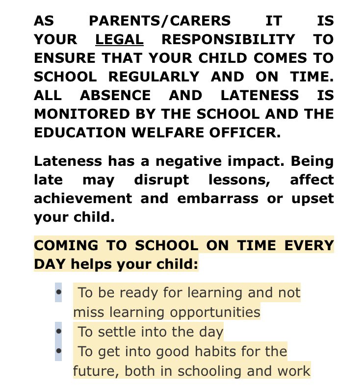 Being on time for school, matters ⏰ 
Have a look at these reminders as to why it is important - if we can help in anyway, let us know 🙏 @AdAstraTrust #attendancecounts