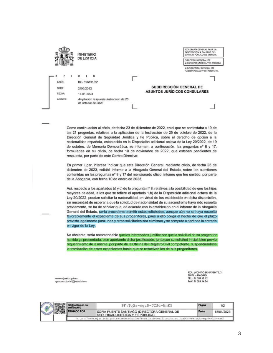 codeunidos's tweet photo. Pedimos a los consulados de @ConsuladoEspNY @CGEspHouston  que por favor permitan a los descendientes de españoles ejercer su legítimo derecho a aplicar a la nacionalidad española por Anexo 3 con el resguardo de los progenitores. @MAECgob @CGCEE_VIII @avtorresp @jmalbares https://t.co/lLKUllJV2b