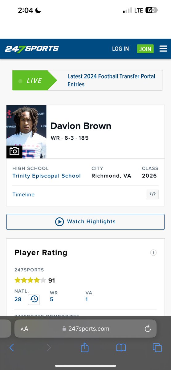 Blessed to be #1 in the state by @247Sports @TomLoy247 @tesfootball @WaliRainer