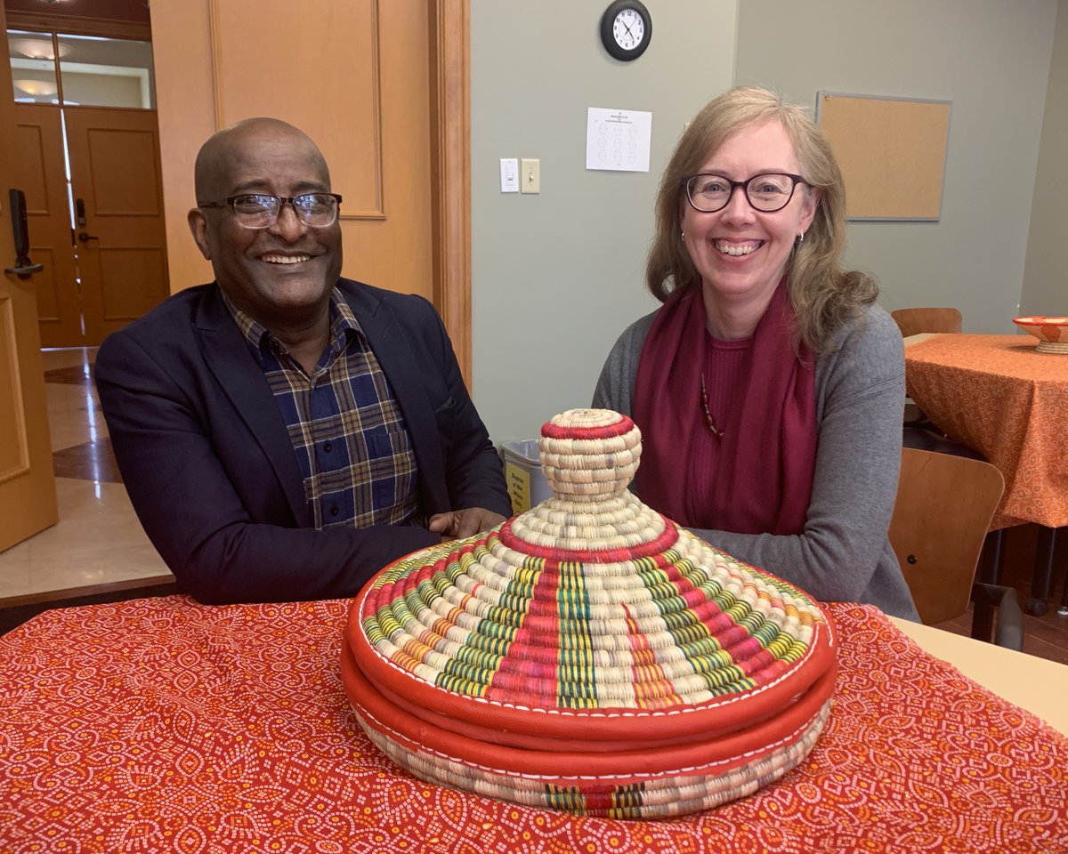 CoadyStFX's tweet image. Today #CoadyStaff Digafie Debalke hosted a Coady Coffee House featuring members of the 2024 Grassroots Peacebuilding cohort.

After a rich discussion about bottom-up peacebuilding from diverse perspectives, Digafie presented Darlene O&apos;Leary with a gift from Ethiopia in…