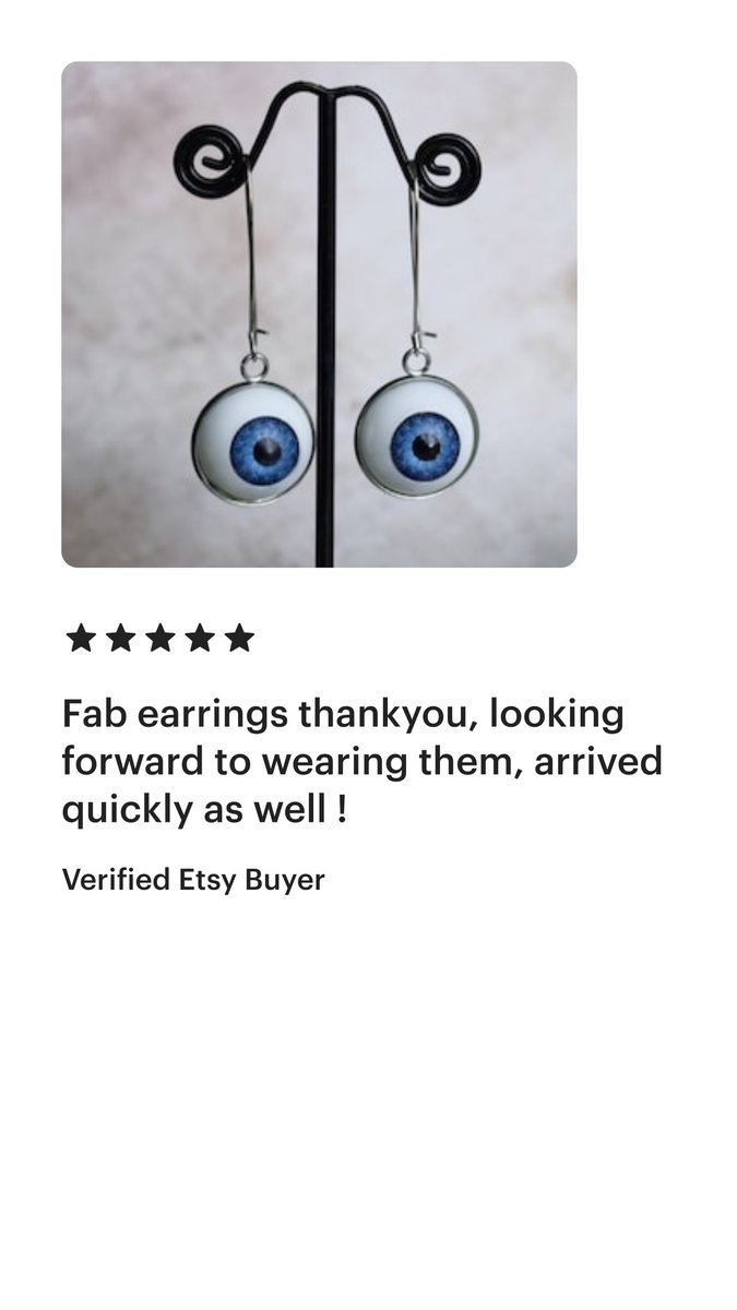 Love reviews like this! Happy customer, happy me!

#etsyshop #earrings #HappyCustomers #creepy 

bluebirdsanddaisies.etsy.com