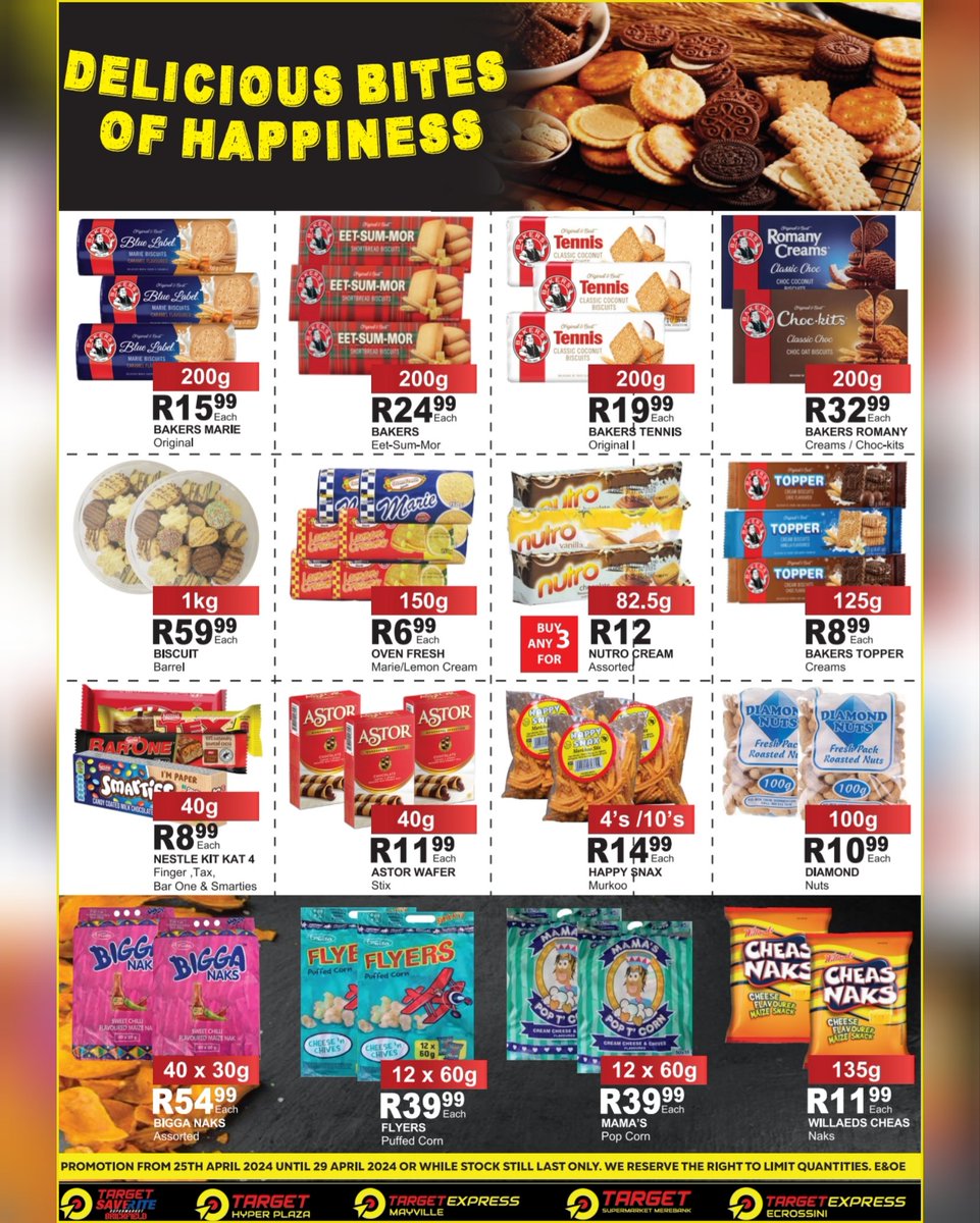 targethyper's tweet photo. 🎯🌿 Month End Catalogue 🌿🎯 
🎯 Promotion Valid From 25/04/2024 Until 30/04/2024.
Prices Valid while Stocks last.

#target #targethyperplaza #targetsaveritebrickfield #targetsupermarketmerebank #targetexpressmayville #targetexpressecrossini @highlight https://t.co/PgbMfadaw6