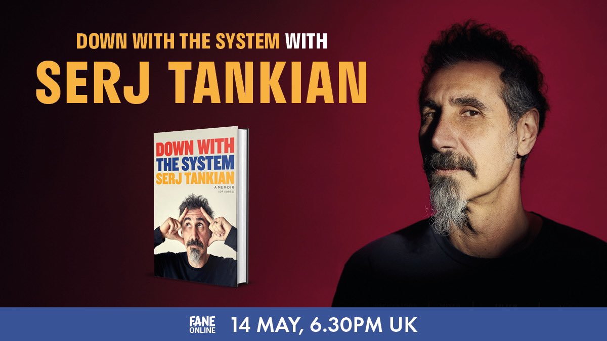 serjtankian's tweet photo. Join me in conversation with friend, journalist and filmmaker @davidfarrier on May 14 6:30pm UK in celebration of my memoir, Down With The System.
Register for this FREE event here: https://t.co/McxNt63nMt
#serjtankian #downwiththesystem #systemofadown #soad #electthedead #metal #rock #music #politics #activism