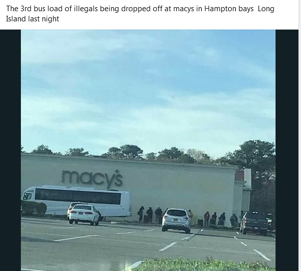 0708America's tweet photo. More illegals charter bussed into Long Island New York. At the damn MALL ! #NewYorkIllegals #LongIsland Criminals....#AmericaInvasion #BidensInvasion #DeportIllegals https://t.co/6ytBWZUyo8