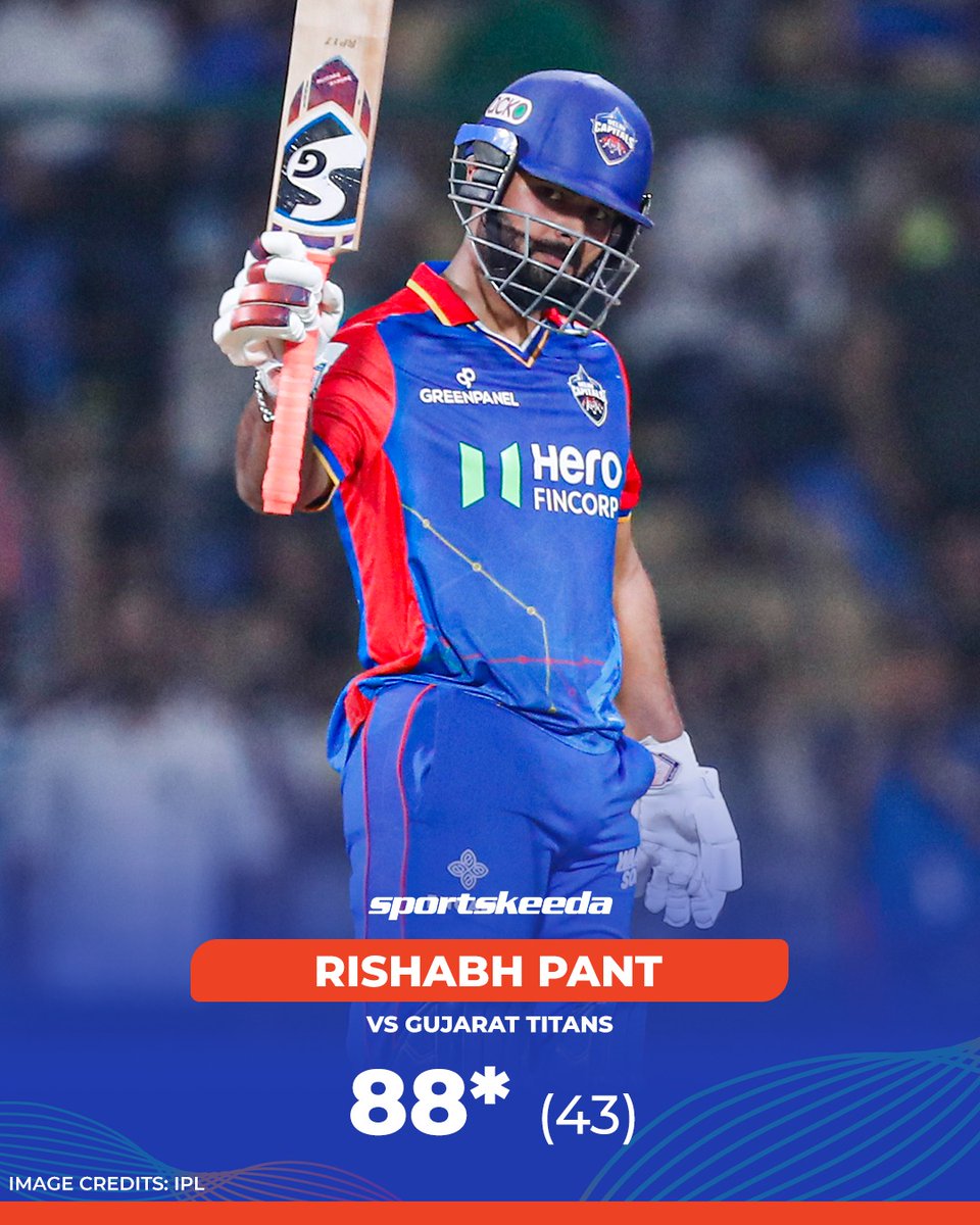 #IPL2024 40th Match 🏏 #DelhiCapitals beat #GujaratTitans by 4 Runs #DC - 224/4, #GT - 220/8 Player of the Match - #RishabhPant (43 Balls 88* & 2 Catches) #IPL #IPL24 #DCvsGT #DCvGT #IPLonJioCinema #IPLonStar #CricketTwitter