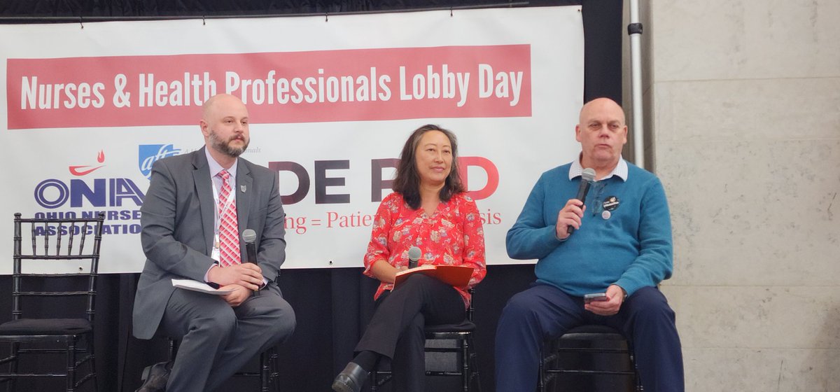 Spending the day with some great friends, @RickOsuno @jb5591, and Anne Tan Piazza talking #SafeStaffing and #CodeRed at @OhioNursesAssoc Lobby Day! @OregonNurses @AFTCT
