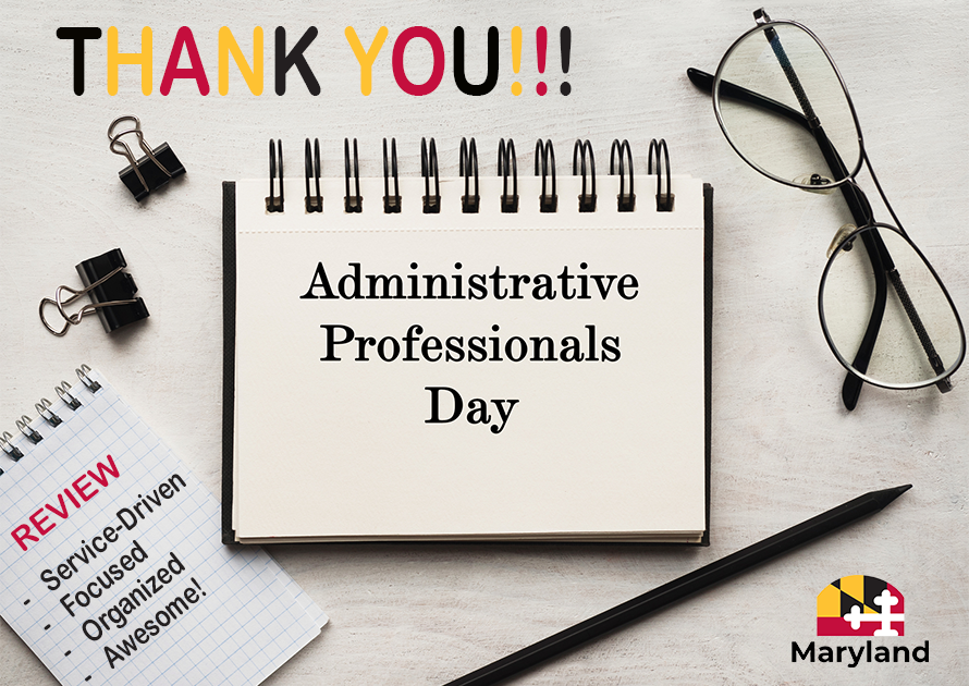 Marylandgovjobs's tweet photo. We'd like  to extend our appreciation and gratitude to all the incredible Maryland State Administrative Professionals who serve our great state on a daily basis. Join us! View our list of current openings &amp; apply today!
https://t.co/L7aSuL8RKG
#MdStateJobs  #AdminProfessionalsDay https://t.co/24rJaJY8U9