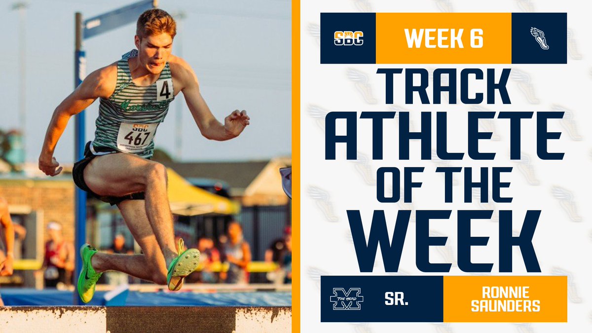 𝗣𝗘𝗥𝗦𝗢𝗡𝗔𝗟 𝗕𝗘𝗦𝗧.

<a href="/HerdTFXC/">Marshall TF/XC</a>’s Ronnie Saunders set a new personal best in the 3K steeplechase with a time of 9:02.41 to earn #SunBeltTF Men’s Outdoor Track Athlete of the Week honors. ☀️👟

📰 » sunbelt.me/4aMGrUc
