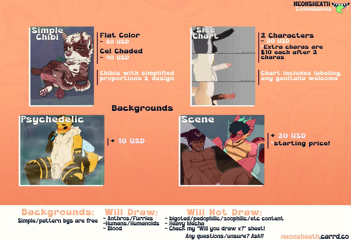 ♡ Second half of my price sheet ♡