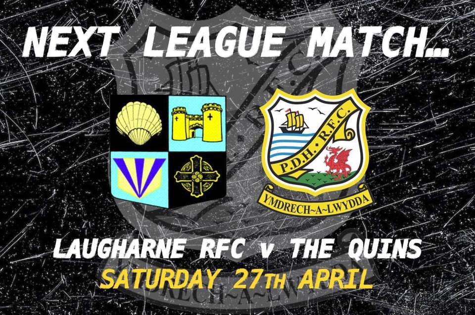 Saturday we have our final away game of the season v Laugharne. 2.30pm KO.