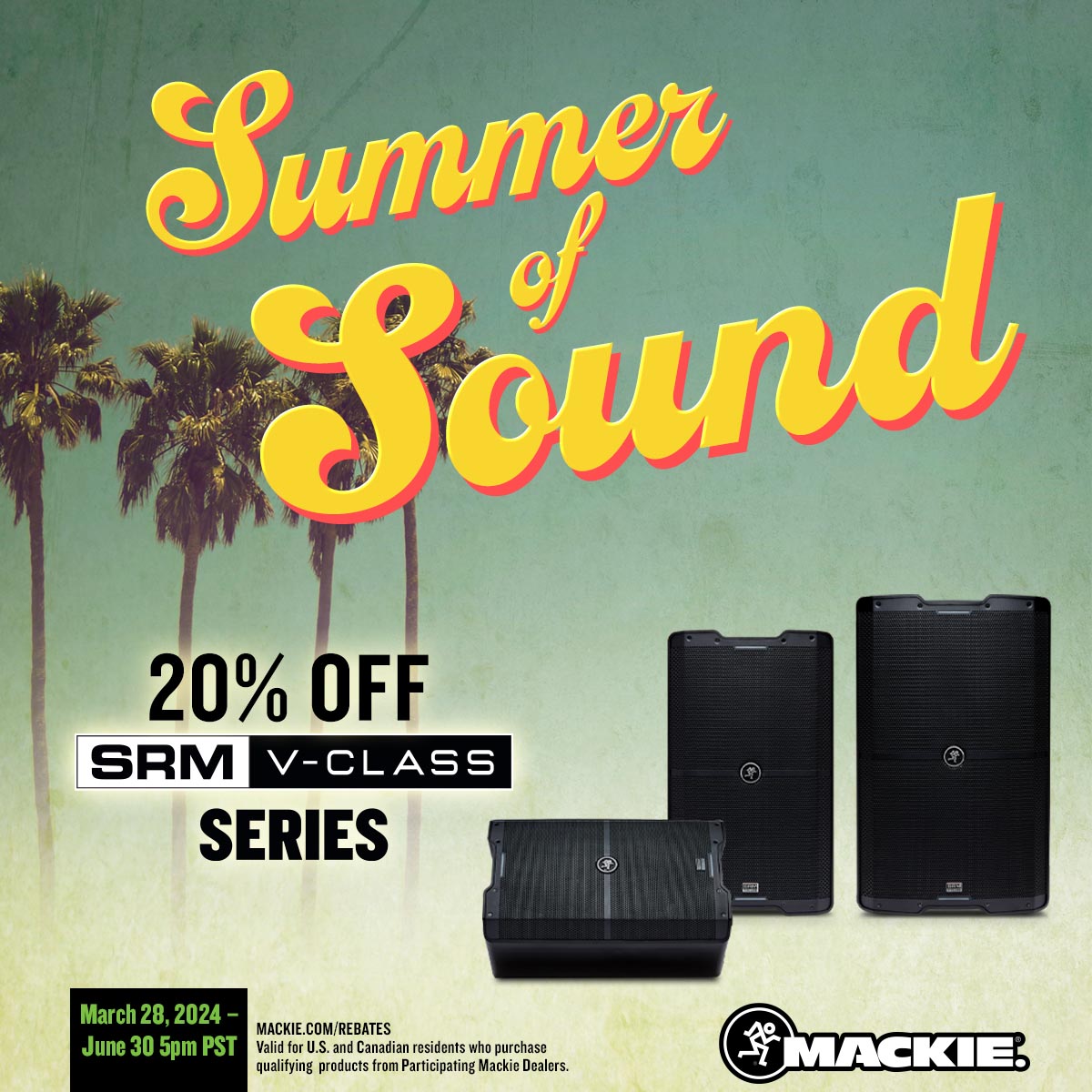 KohnMusic's tweet photo. Mackie SRM V-Class speakers on sale at 20% off from now to June 30, 2024.                         
SRM210           Reg $749.99         SALE $599.99
SRM212           Reg $849.99         SALE $679.99
SRM215           Reg $949.99         SALE $759.99 https://t.co/FVzdHqOUtZ