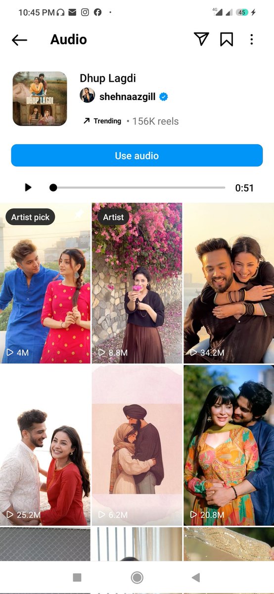 Two of her songs are trending on reels 
Such a proud feeling 
Singer shehnaaz is on a roll 🎸⭐️
#Dilkyairadatera
#DhupLagdi 
#ShehnaazGill 💓💃