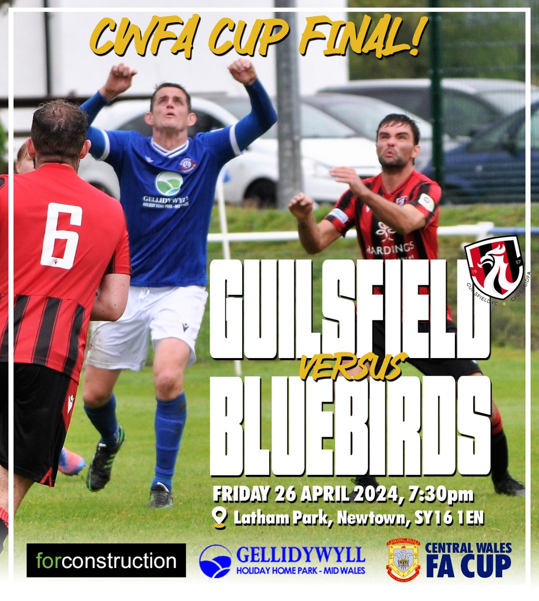 Cup final night is only a few days away as take on fellow Tier2 side @GUILS1957 at Latham Park Newtown. 7.30pm ko #