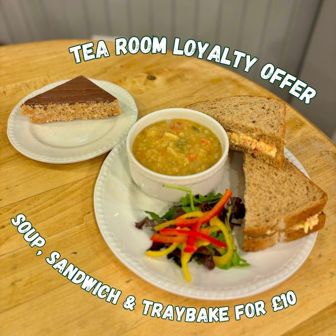 Make the most of our loyalty offers this month in both the Tea Room & Farm Shop. Offers include: 

✨ 25% off homemade scones in the Farm Shop (multipacks and singles included)
🥪 Enjoy a soup, sandwich and traybake for only £10 in the Tea Room!