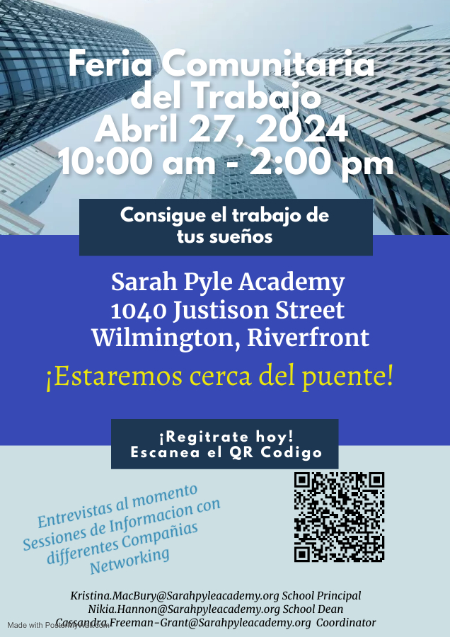 Mark your calendars for the 2nd annual Community Career Fair hosted by Sarah Pyle Academy on Saturday, April 27th. To learn more, please visit: christinak12.org/site/default.a…