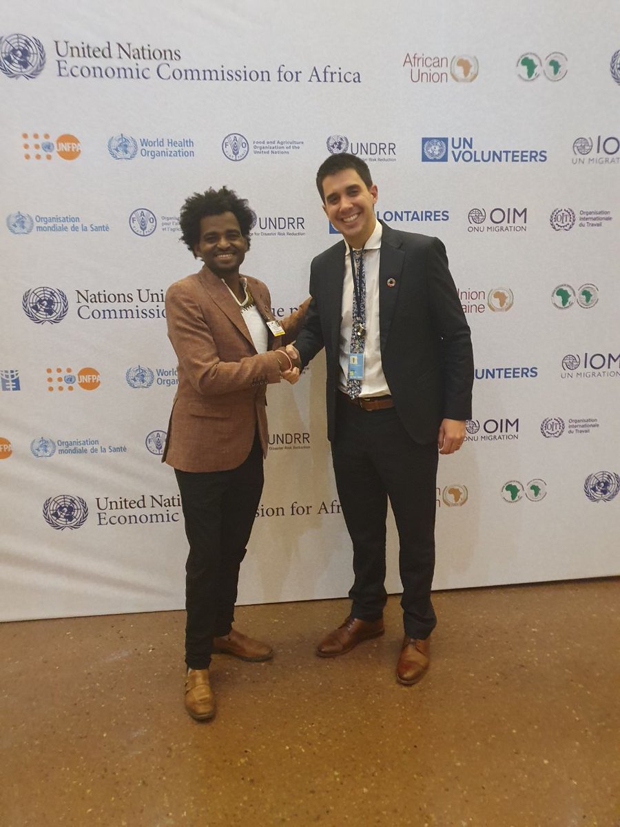 It was a great pleasure for team MAU-Ethiopia to meet Mr. Felipe Paullie, the first-ever UN Assistant Secretary-General for Youth Affairs. We are here to accelerate the global agenda through #partnership and #collaboration. 
#UNECA #ARFSD2024 #SDGs#AUagenda2063  #TheAfricaWewant