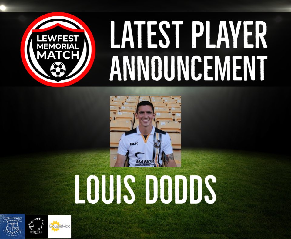 🚨 WE HAVE ANOTHER NEW PLAYER!!! 🚨 Ex Vale player Louis Dodds will also be making an appearance at Leek Town! We are all super excited to have him play at our charity match in less than 3 weeks time 🤩 🎟️ Grab your tickets here - ticketsource.co.uk/dougie-mac