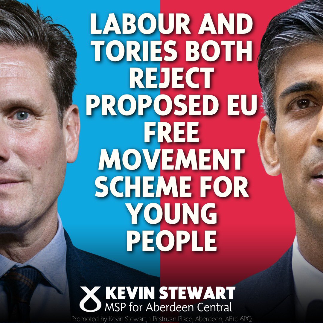 It’s galling that Labour & the Tories have rejected proposals from the European Union to establish a free movement scheme for young people. They are denying opportunities to young folk by sticking to their isolationist Broken Brexit Britain line. #VoteSNP #Independence 🏴󠁧󠁢󠁳󠁣󠁴󠁿