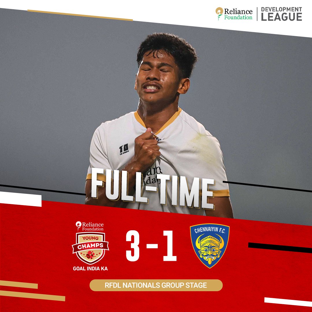 Mixed emotions as the Young Champs bow out of the #RFDevelopmentLeague despite a thumping win over Chennaiyin FC.

The youngest team in the tournament going out unbeaten after 14 games is cruel, but these boys will be much better for it in the long run.

#RFYC | #RFDL | #WeCare |…