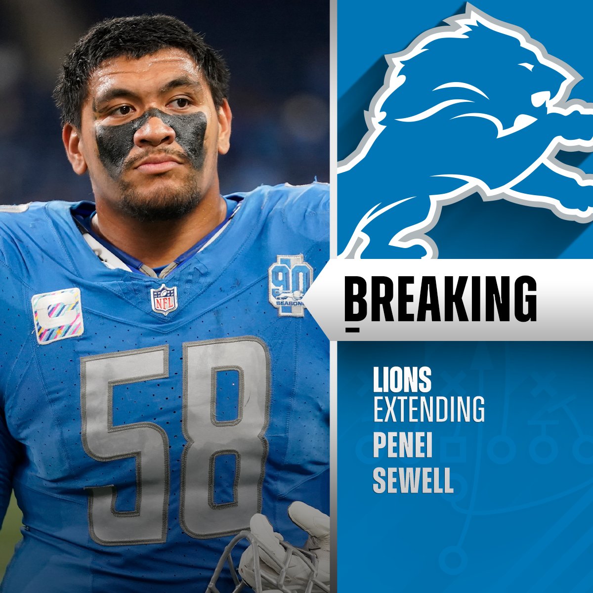 Lions, OT Penei Sewell agree to terms on 4-year, $112M extension ($85M guaranteed) that makes him the new highest-paid offensive lineman in the NFL. (via <a href="/MikeGarafolo/">Mike Garafolo</a>)