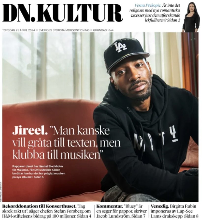 Jireel: Man kanske vill gråta till texten , men klubba till musiken @DNKultur #TomorrowsPapersToday 

Annons: Prova DN i 3 månader för  649 kr adr.ec/Fq_L_CtjL