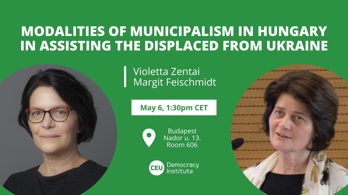 💡 The seminar will explore how civic and municipal actors reassembled resources to respond to a situation generated by the war against Ukraine and the subsequent arrival of displaced people to Hungary. Details: 👉 cutt.ly/Cw6b4xGE Registration: 👉 cutt.ly/bw6b4DmR