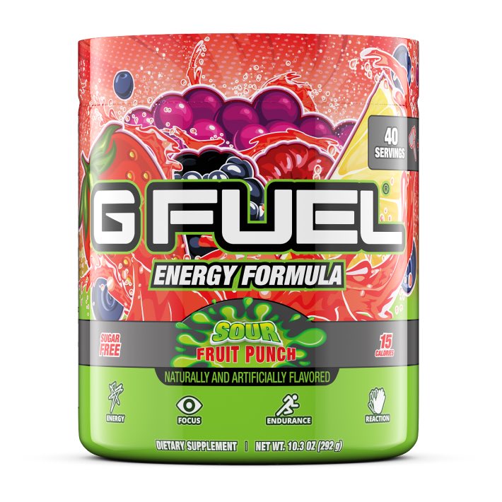 @gfuelenergy has something FUN for y’all! Enjoy #GFuelSour! Pixel Potion Grape and Fruit punch are available now. Save 20% on any purchase with Code BRUJAJA at check out. #gfuel