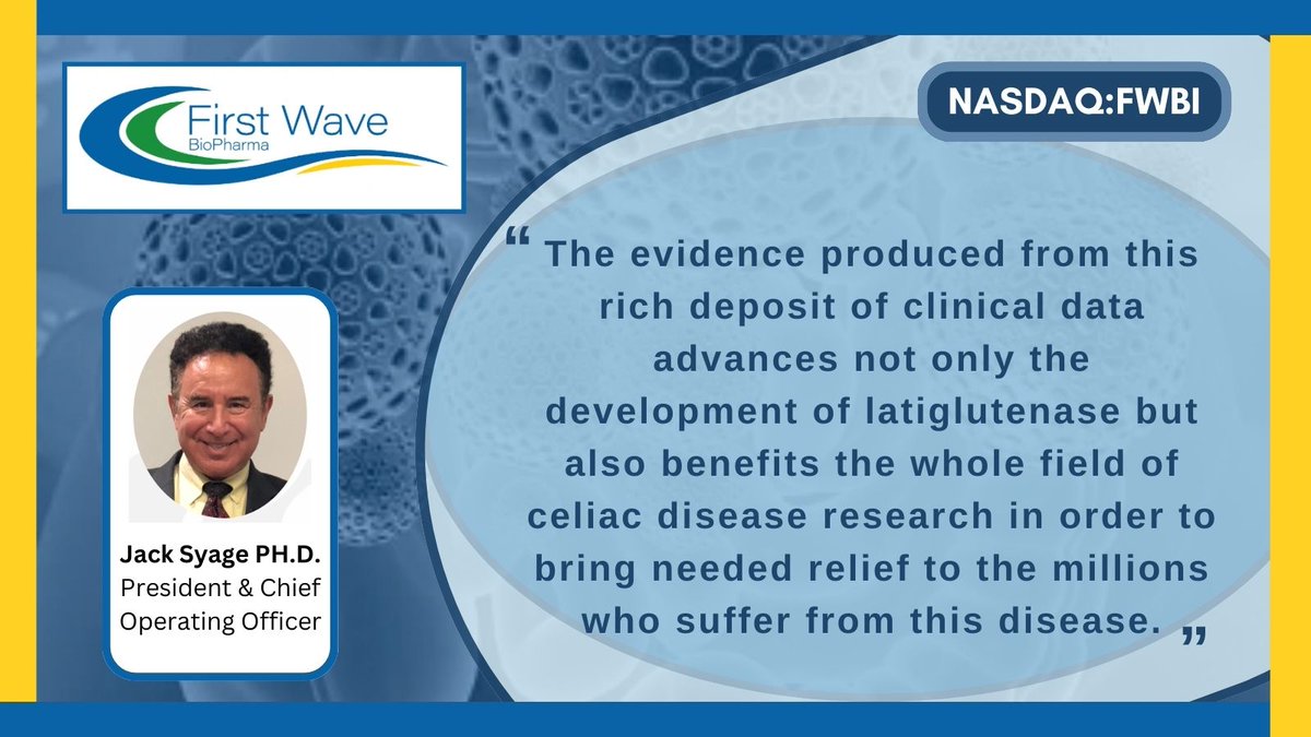 More from today's announcement - The research published in Nutrients advances the development of latiglutenase and benefits the whole field of #celiacdisease #research firstwavebio.com/firstwavebio-n…