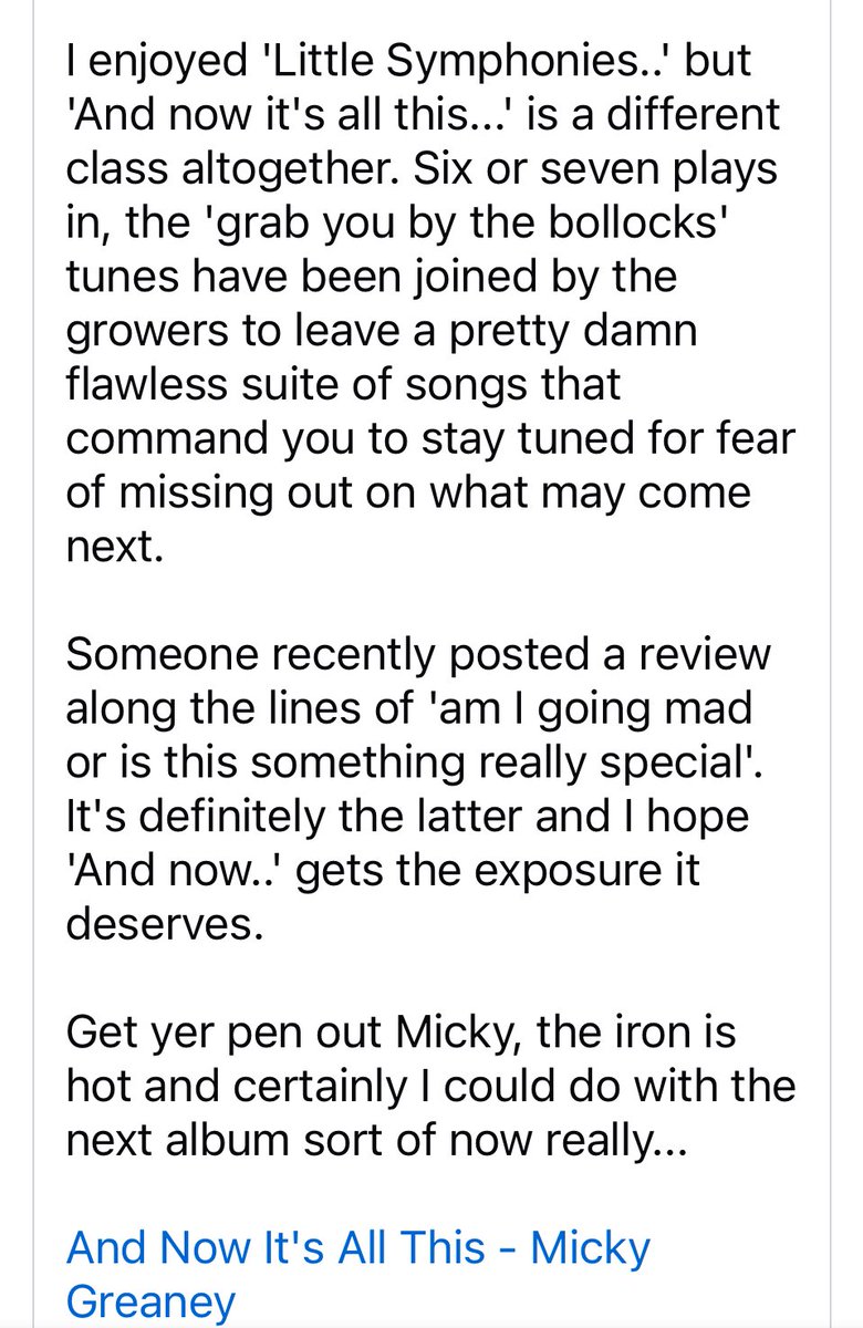 Well, it happened, we’ve had our first “grab(s) you by the bollocks” review and we couldn’t be prouder!

mickygreaney.bandcamp.com