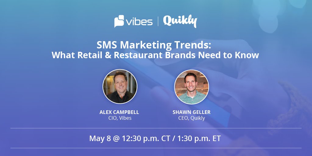 As consumer behavior evolves, so should your #SMSmarketing strategy — and we're bringing you a new webinar to discuss how. Join experts Alex Campbell (CIO, <a href="/Vibes/">Vibes</a>) &amp; <a href="/ShawnGeller/">Shawn Geller</a> (CEO, <a href="/Quikly/">Quikly</a>) at this one-time event: bit.ly/49U5Ud5 #textmarketing #digitalmarketing