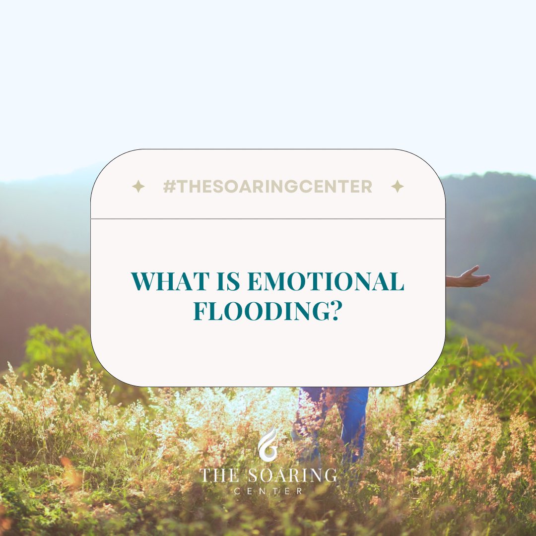 SoaringCenter's tweet photo. Emotional flooding can leave survivors feeling adrift, disconnected from their surroundings, and overwhelmed by their emotions.💚Providing support and understanding is essential as they navigate this turbulent journey towards healing. #SupportSurvivors #TheSoaringCenter https://t.co/0T3FVKHmef