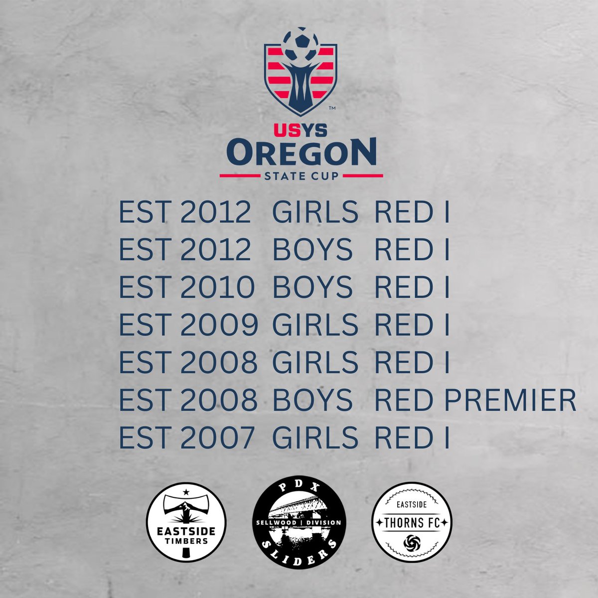 EastsideTimbers's tweet image. We are so proud of ALL of our Eastside teams this year! LET’S GO EASTSIDE! Tryouts link: eastsidetimbers.com/tryouts
 #ThisIsEastside #OYSA #StateCup