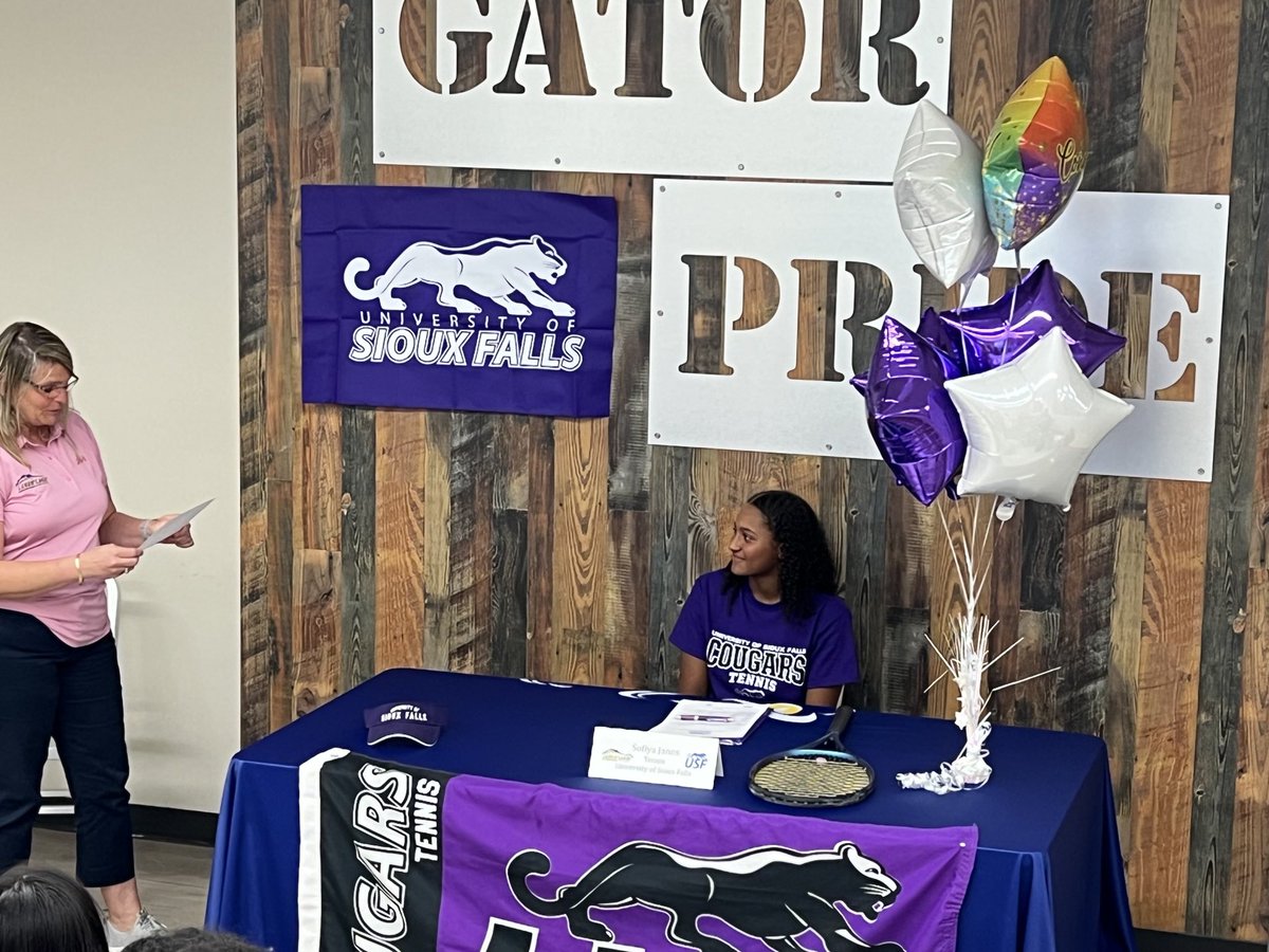 Congratulations Sofiya Janos on her commitment to University of Sioux Falls! Congrats and best wishes as you finish your high school career and begin your college one!