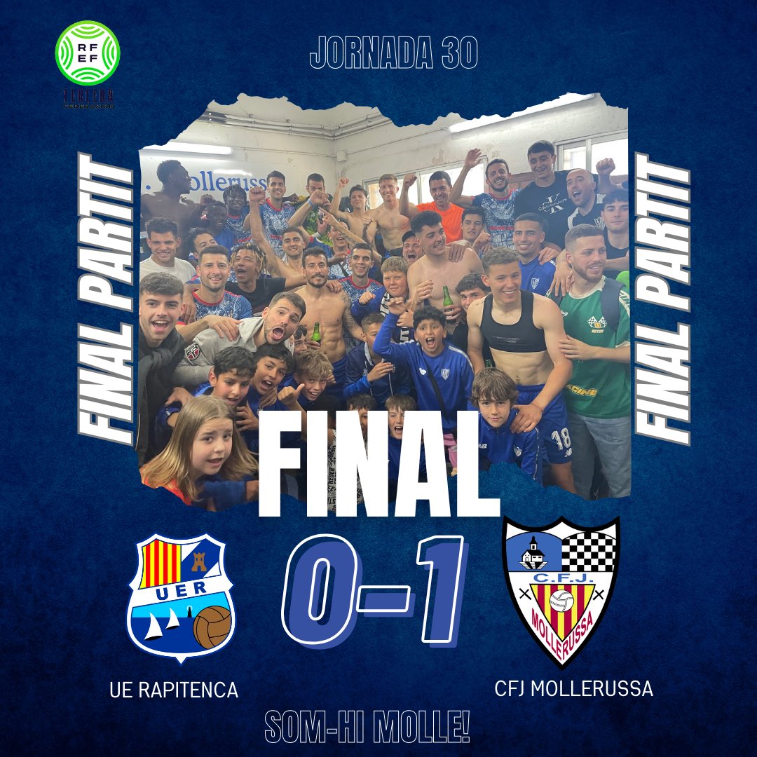 CFJ_Mollerussa's tweet photo. JORNADA PARTIT SUSPÈS⚽🏆 I FINAAAAAAAAAL DEL PARTITTT AL MUNICIPAAAAAL DE LA DEVESA!!!!!!!!

🤍💙🤍💙🤍💙 VICTÒRIAAAA BLAANC-I-BLAVAA!!!!

UE RAPITENCA 0️⃣ 🆚 1️⃣ CFJ MOLLERUSSA
#rapitencamolle ⚪️🔵 https://t.co/m0VBuS4uy5