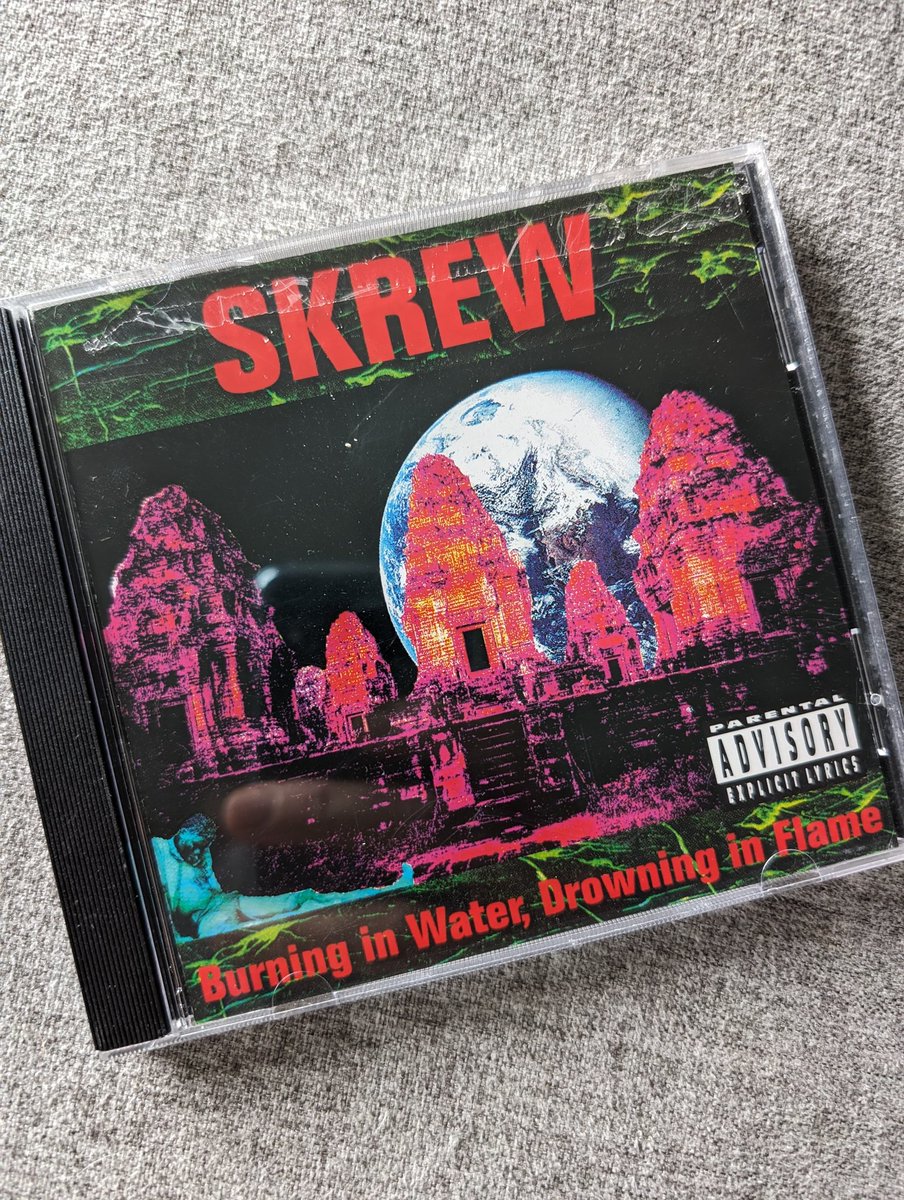 So, I recently re-aquired this one from my Amoeba visit. Skrew - Burning In Water, Drowning I'm Flame (1992) This album smokes. Heavy AF, but with some groove and swagger. Catchy industrial metal for your dinner parties.