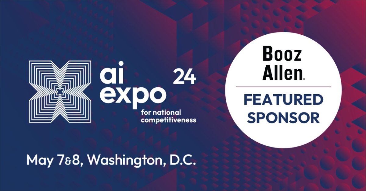 #BoozAllen is thrilled to be sponsoring the inaugural AI Expo for National Competitiveness. Visit us at Booth 253 at the SCSP AI Expo for National Competitiveness hosted by @scsp_ai and learn more about our #AI capabilities. Register here: expo.scsp.ai/attendees/