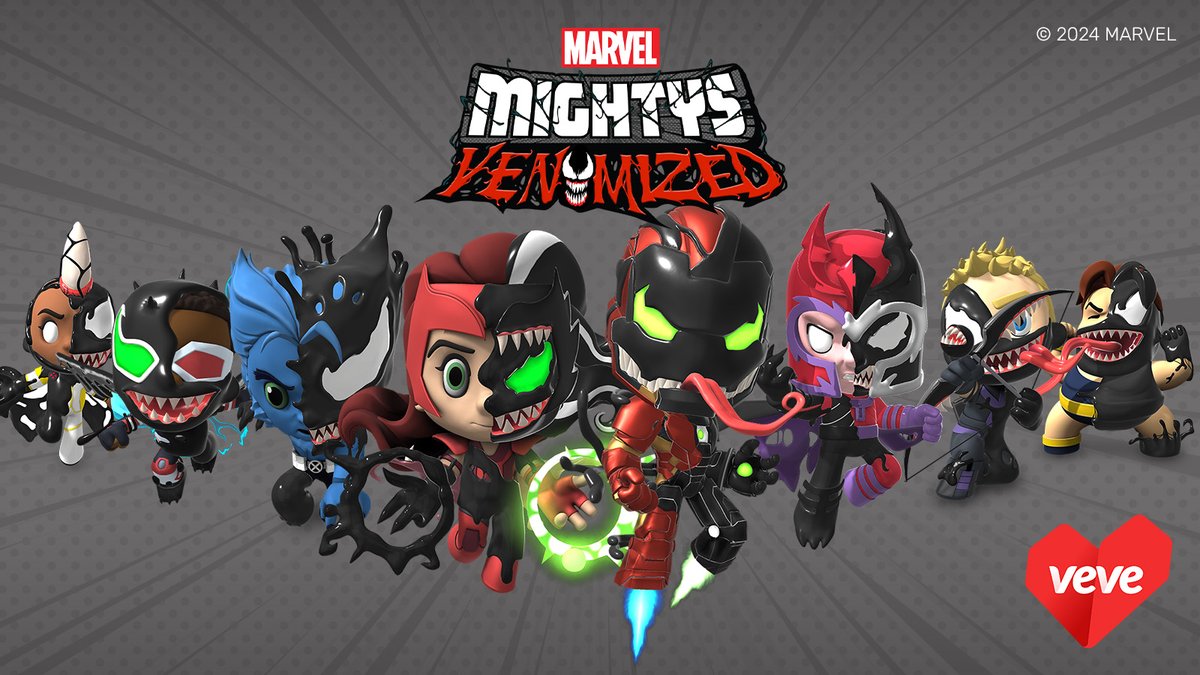 🕷️The Venom symbiote has unleashed chaos on @Marvel Mightys, morphing them into Venom-like beings! 😱 Craft a Venomized Mighty using eligible characters and the Symbiote, available in the VeVe store/market. Crafting begins April 28, 8 AM PT go.veve.me/3WcgoBa
