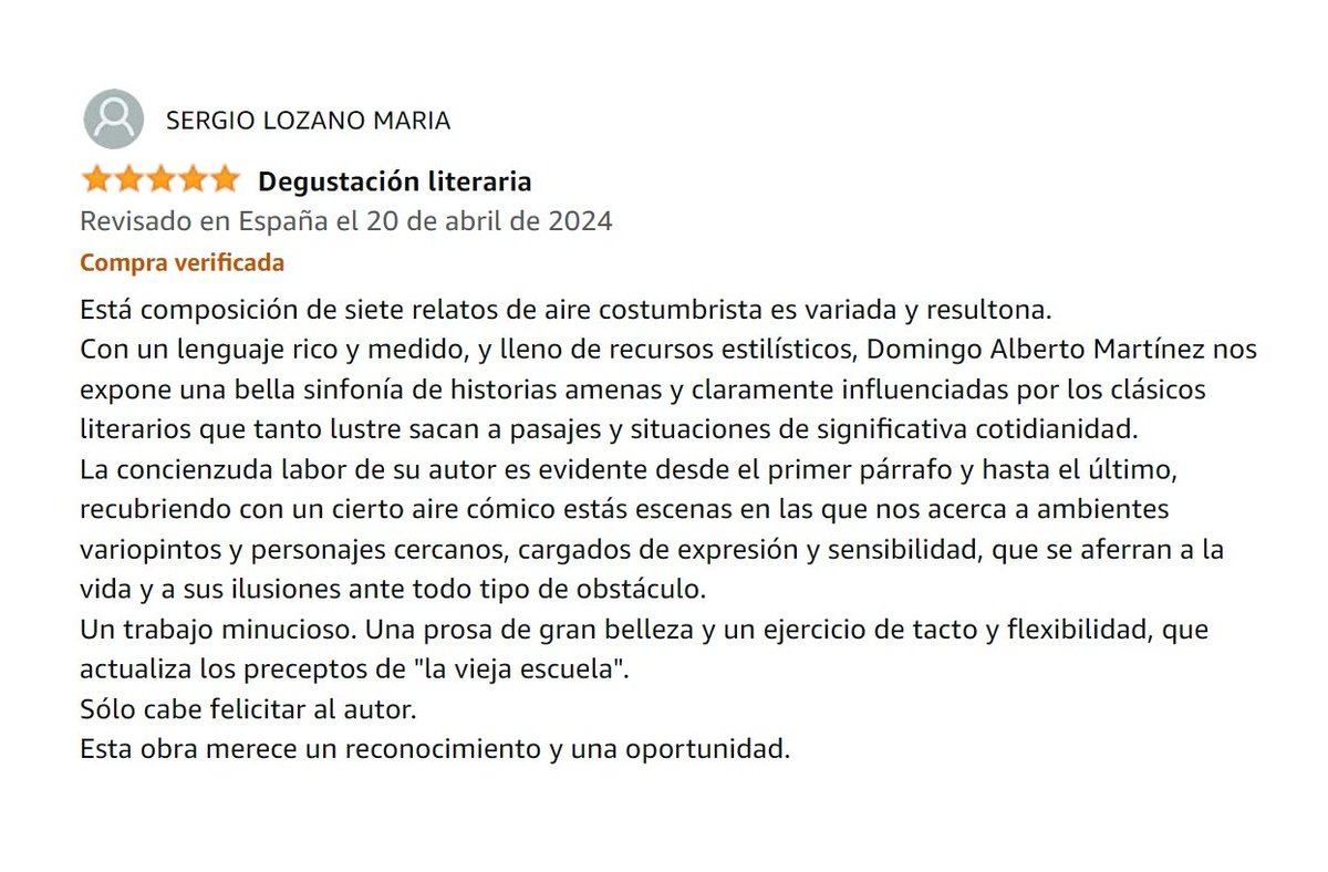 Siguen llegando las opiniones de #SietePuentesBajoLaLuna, mi antología de relatos rurales sobre la @EspanaVaciada y que #autoedito en @AmazonKDP
Tenéis la obra en todos los formatos y #GRATIS en @AmazonKindle
Hacedle caso a Sergio y dadle una oportunidad:
amazon.es/dp/B0CRDWCBZ4