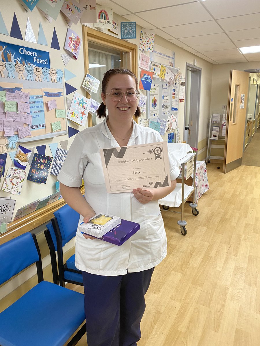 A little late … well done to Betty .. one of the lovely therapy team members winning our cheers for peers for the month of March 👏👏👏👏👏👏