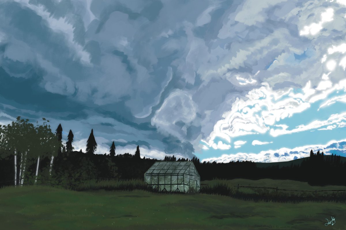 The calm before the storm #bc #countrylife #procreate