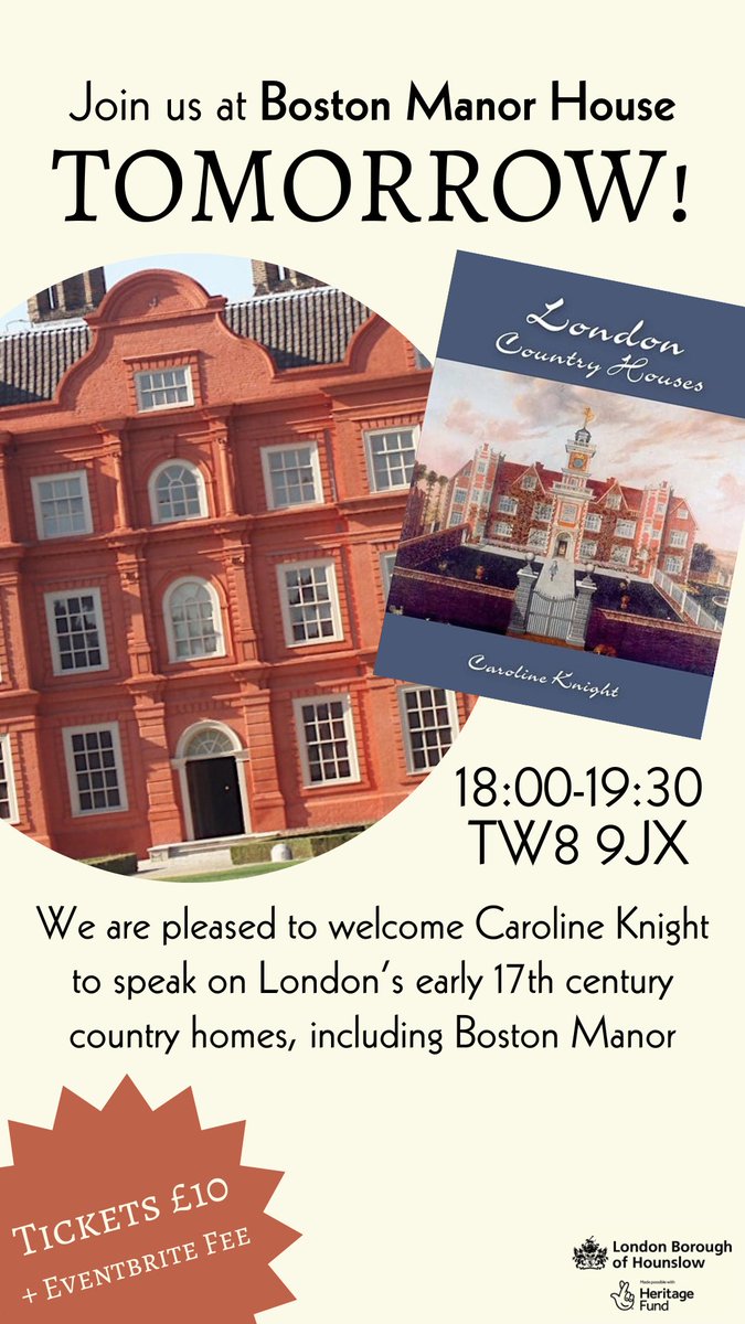 There is still time to visit our sister site, @BostonMnrHouse, tomorrow evening - come along and explore more of London’s Country Houses with us, led by historian Caroline Knight! 🏛️🌳✨ eventbrite.co.uk/e/heritage-tal…